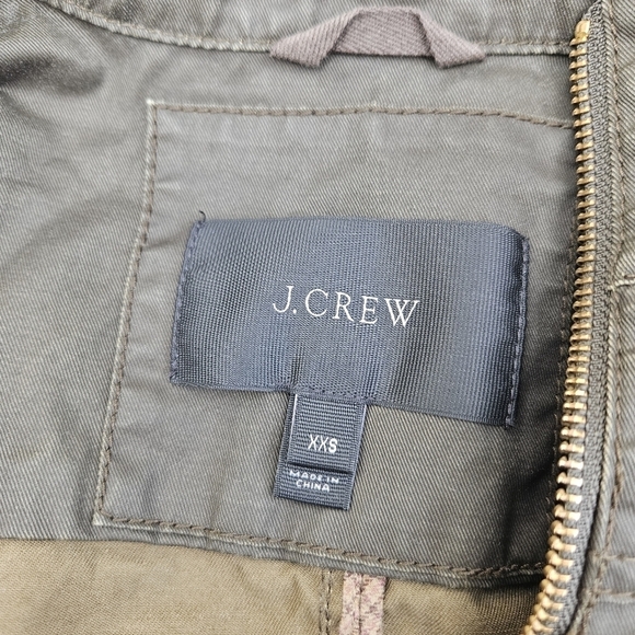 J. Crew olive brown Downtown Field Jacket waxed cotton XXS - Picture 3 of 9